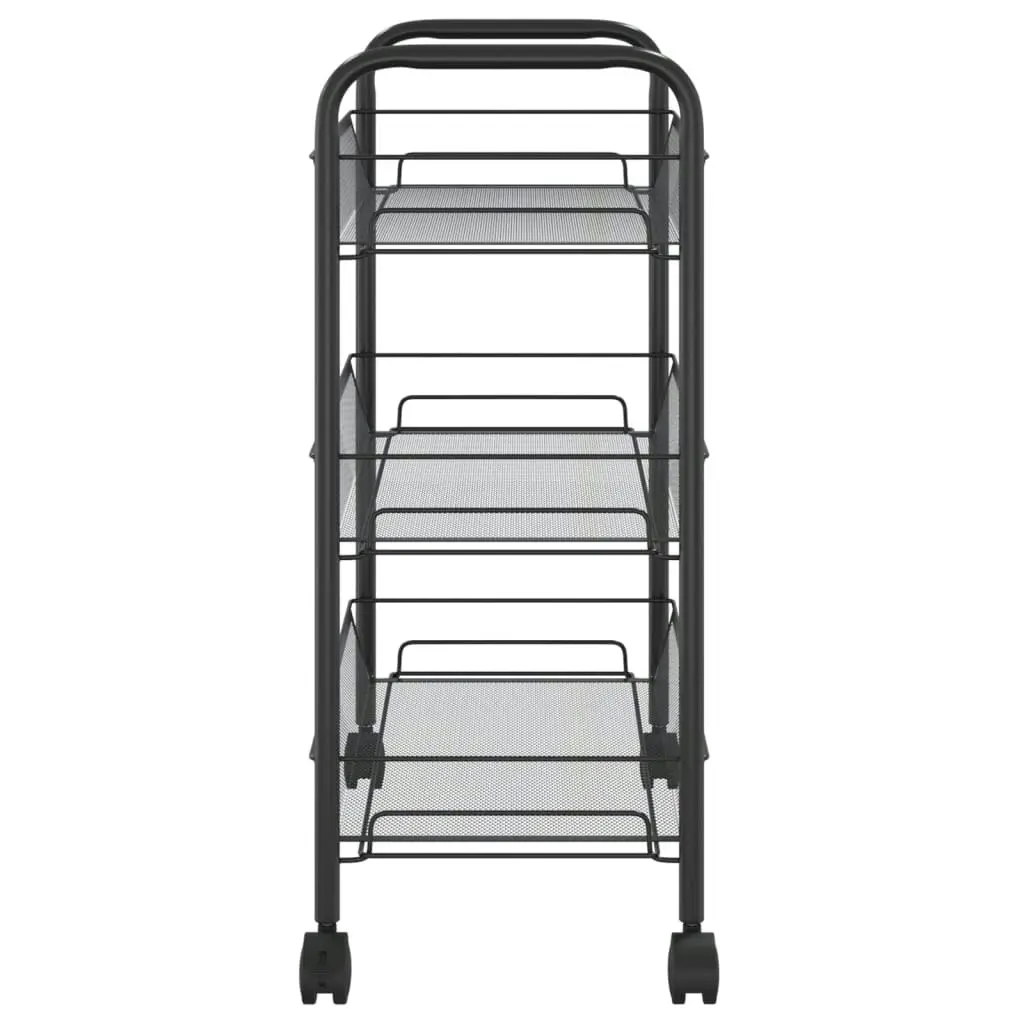 3-Tier Kitchen Trolley Black 46x26x64 cm Iron 336322