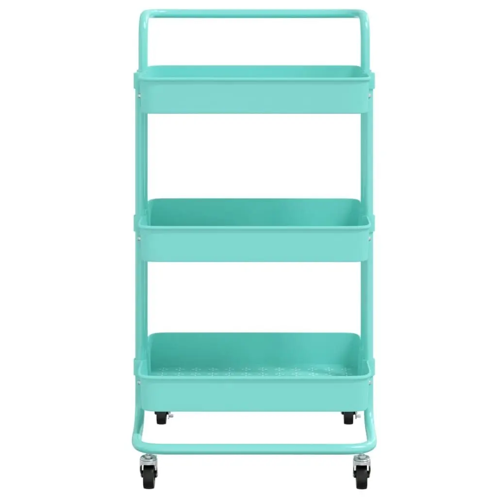 3-Tier Kitchen Trolley Turquoise 42x35x85 cm Iron and ABS 336338