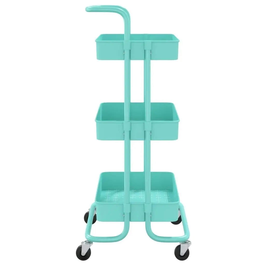 3-Tier Kitchen Trolley Turquoise 42x35x85 cm Iron and ABS 336338