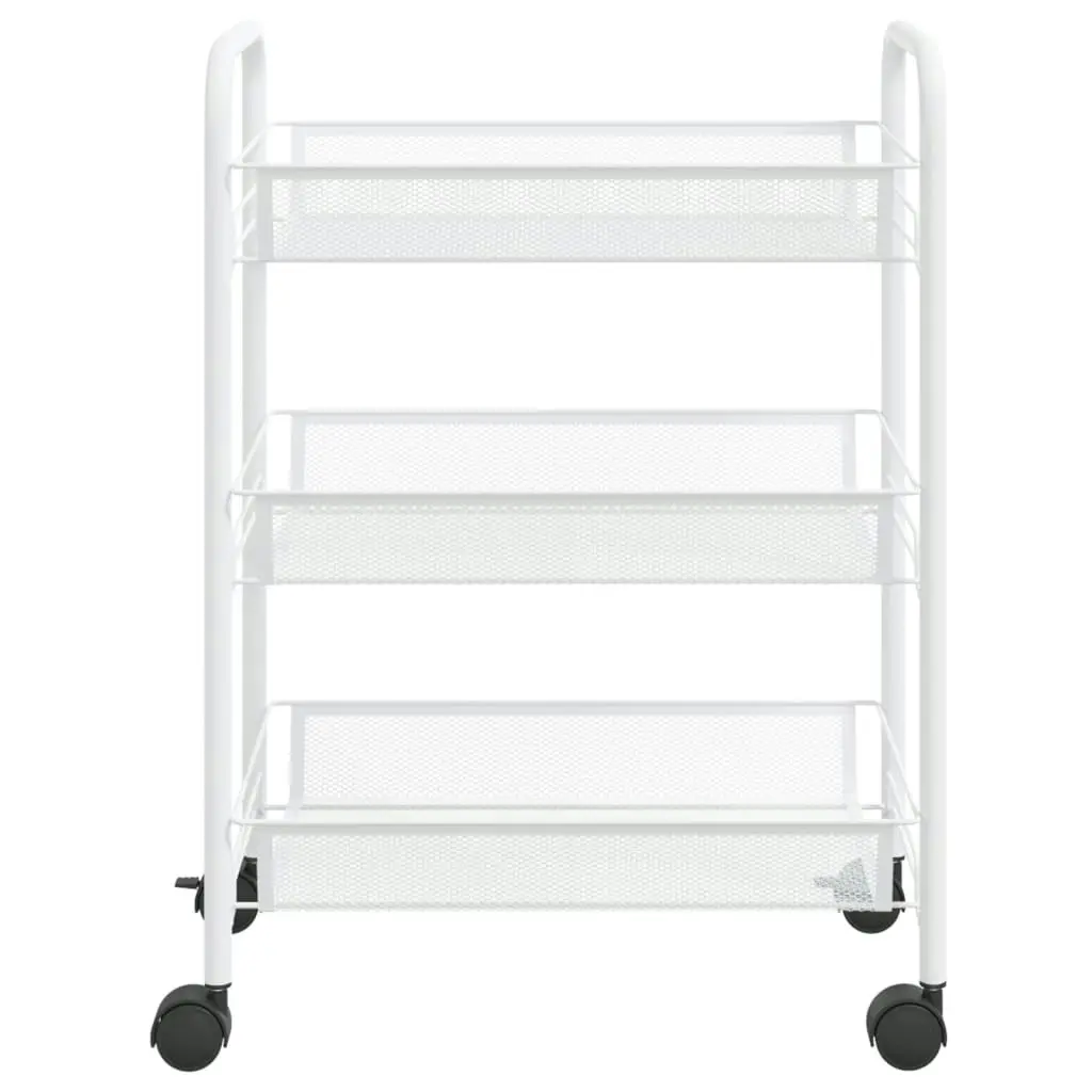 3-Tier Kitchen Trolley White 46x26x64 cm Iron 336323