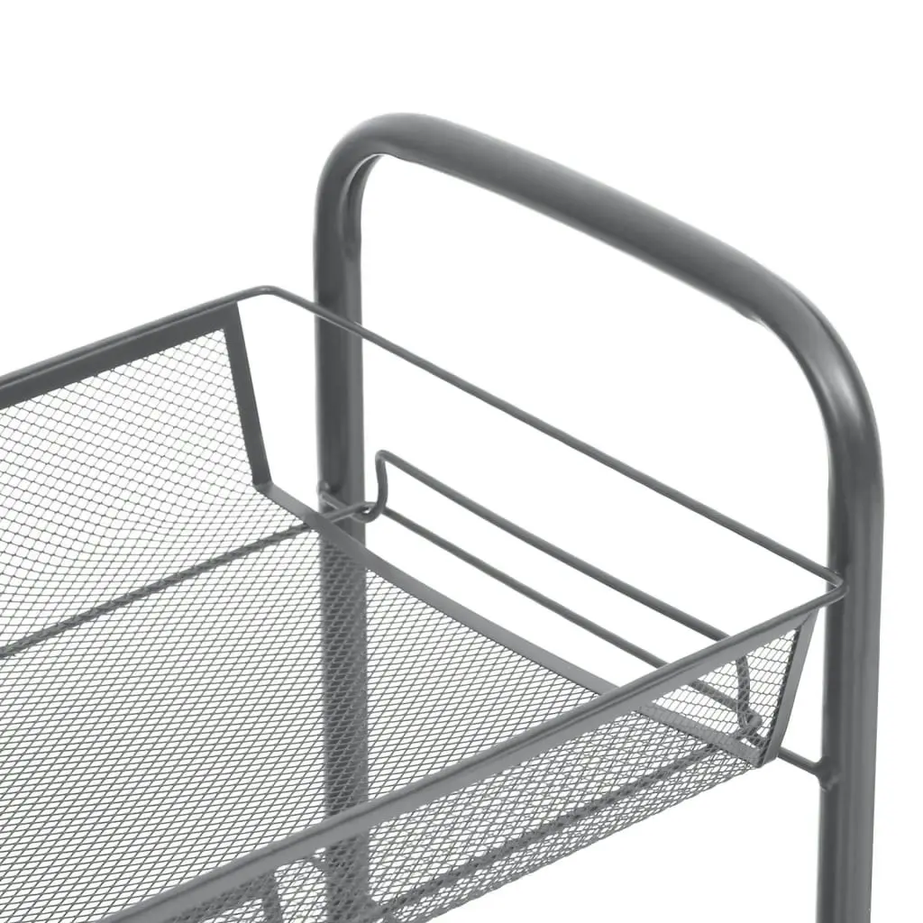 3-Tier Kitchen Trolley Grey 46x26x64 cm Iron 336324