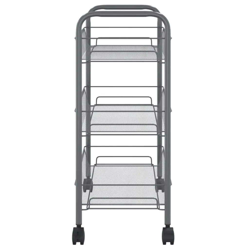 3-Tier Kitchen Trolley Grey 46x26x64 cm Iron 336324