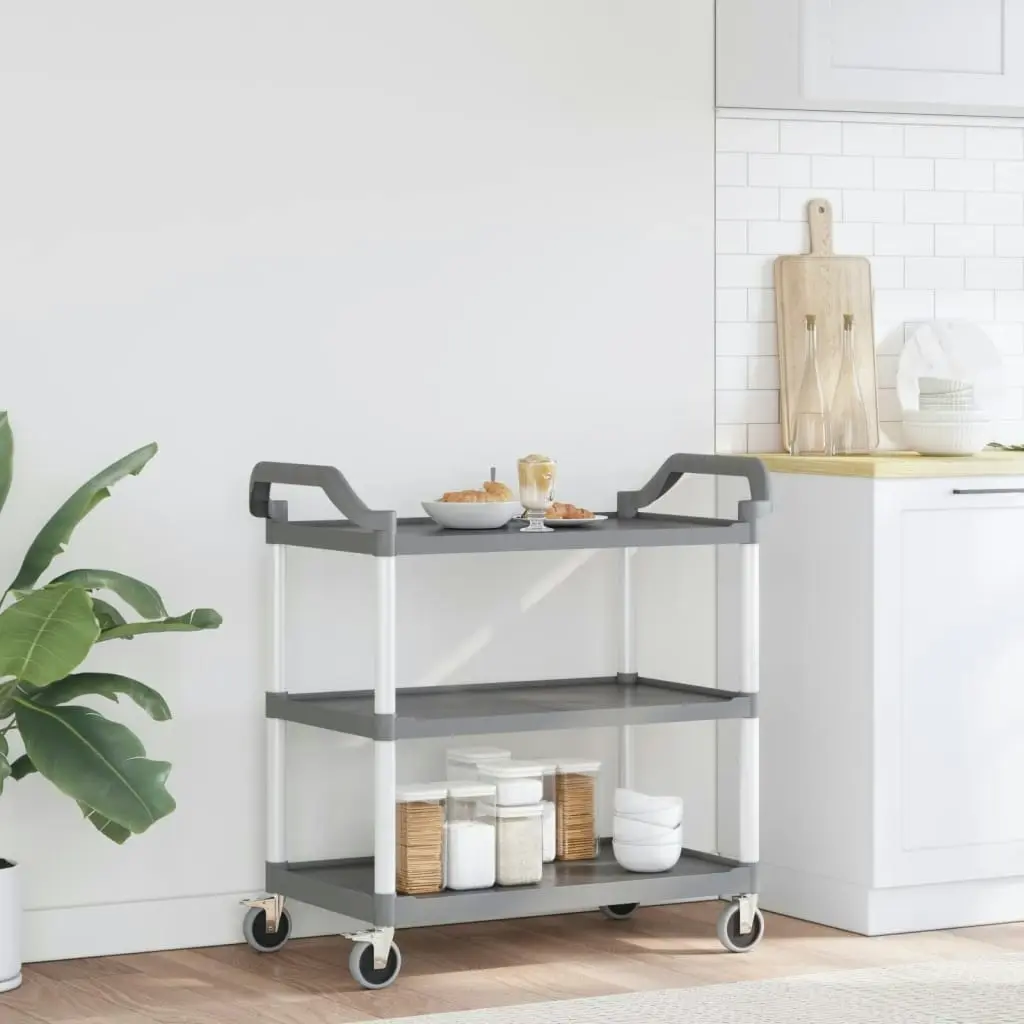 3-Tier Trolley Grey 99x50x96 cm Aluminium 30319