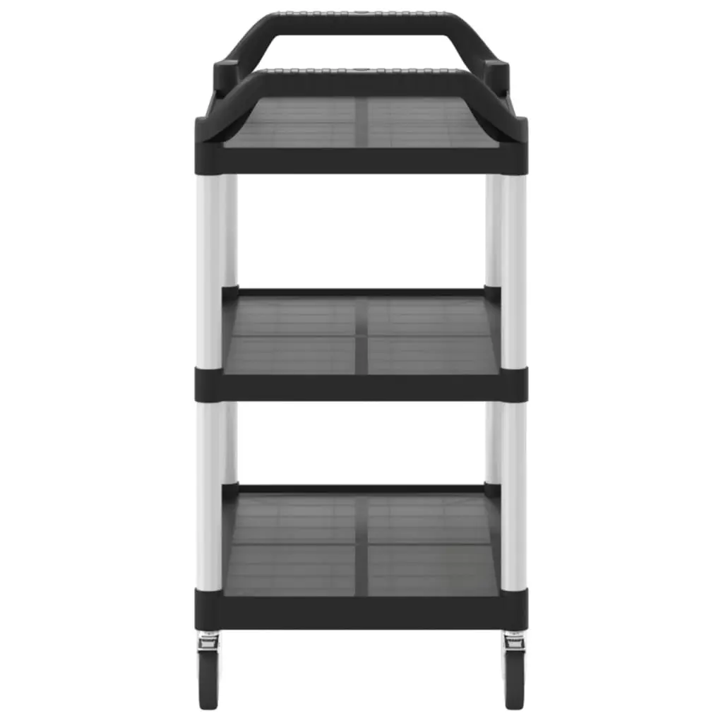 3-Tier Trolley Black 99x50x96 cm Aluminium 30318