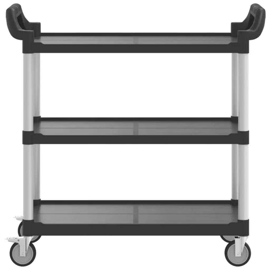 3-Tier Trolley Black 99x50x96 cm Aluminium 30318