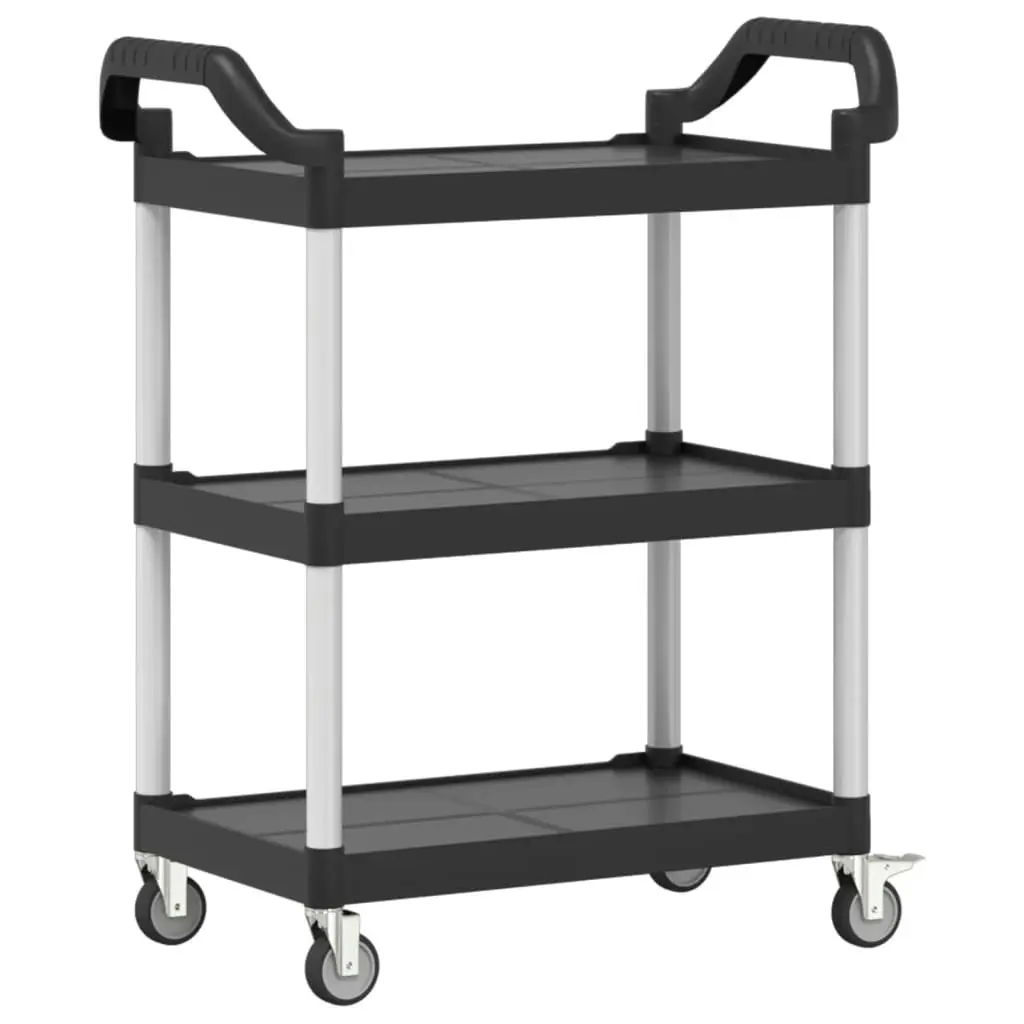 3-Tier Trolley Black 81x41x92 cm Aluminium 30320