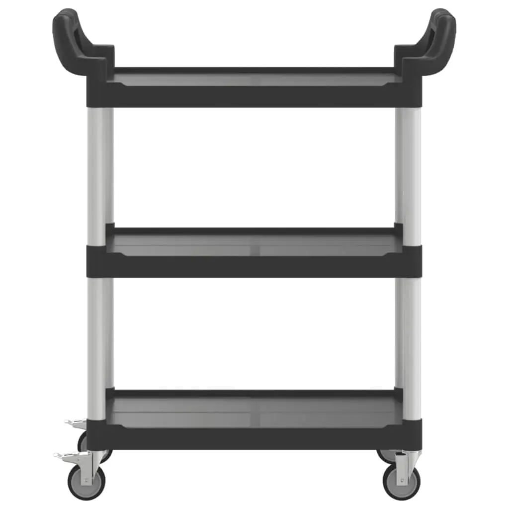 3-Tier Trolley Black 81x41x92 cm Aluminium 30320