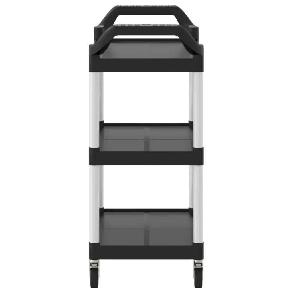 3-Tier Trolley Black 81x41x92 cm Aluminium 30320