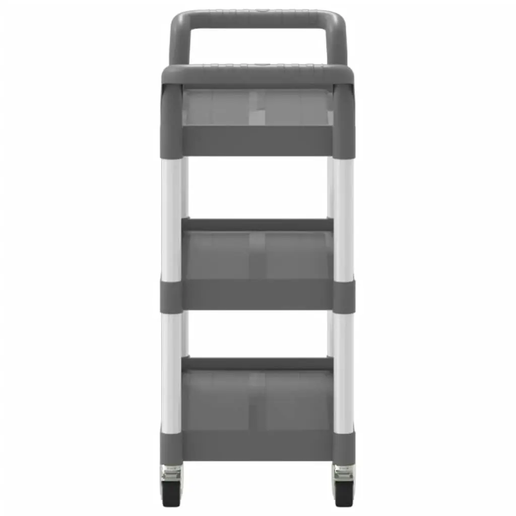 3-Tier Trolley Grey 77x34x72 cm Aluminium 30323