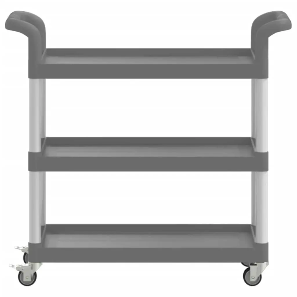 3-Tier Trolley Grey 77x34x72 cm Aluminium 30323