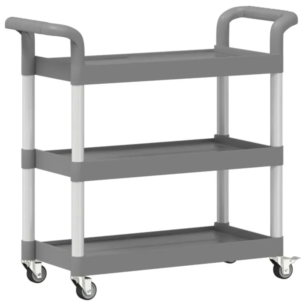 3-Tier Trolley Grey 77x34x72 cm Aluminium 30323