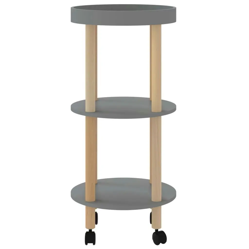 3-tier Trolley Grey 38x38x82cm Engineered Wood&Solid Wood Pine 345602