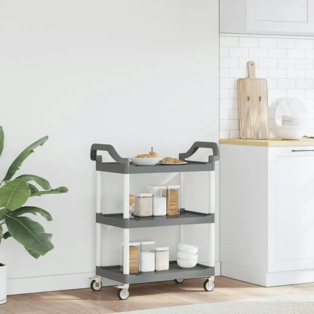 3-Tier Trolley Grey 81x41x92 cm Aluminium 30321