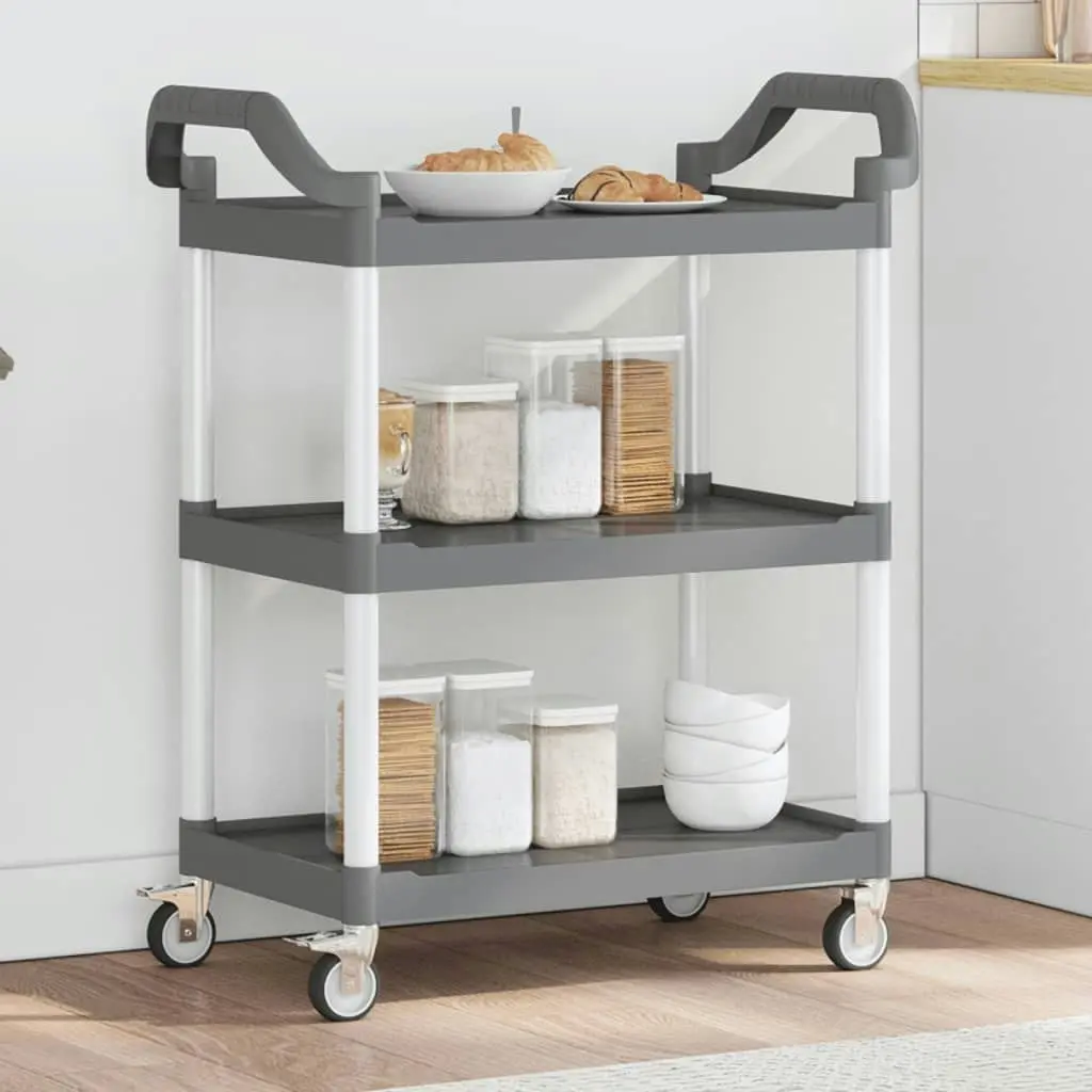 3-Tier Trolley Grey 81x41x92 cm Aluminium 30321