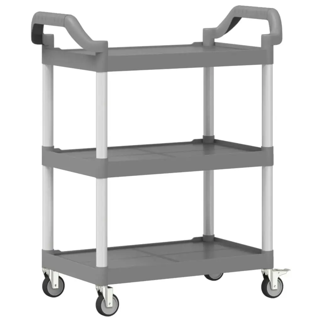 3-Tier Trolley Grey 81x41x92 cm Aluminium 30321