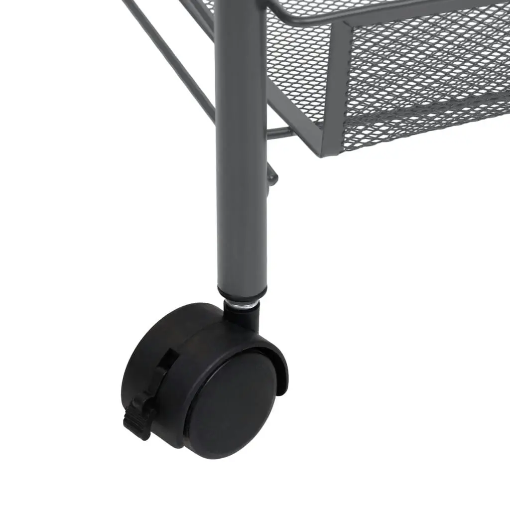 4-Tier Kitchen Trolley Grey 46x26x85 cm Iron 336327