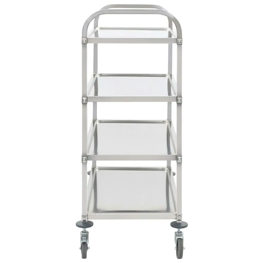 4-Tier Kitchen Trolley 107x55x125 cm Stainless Steel 50916