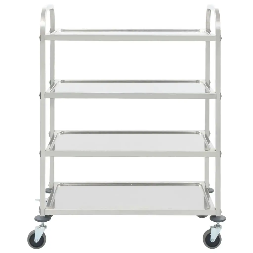 4-Tier Kitchen Trolley 107x55x125 cm Stainless Steel 50916