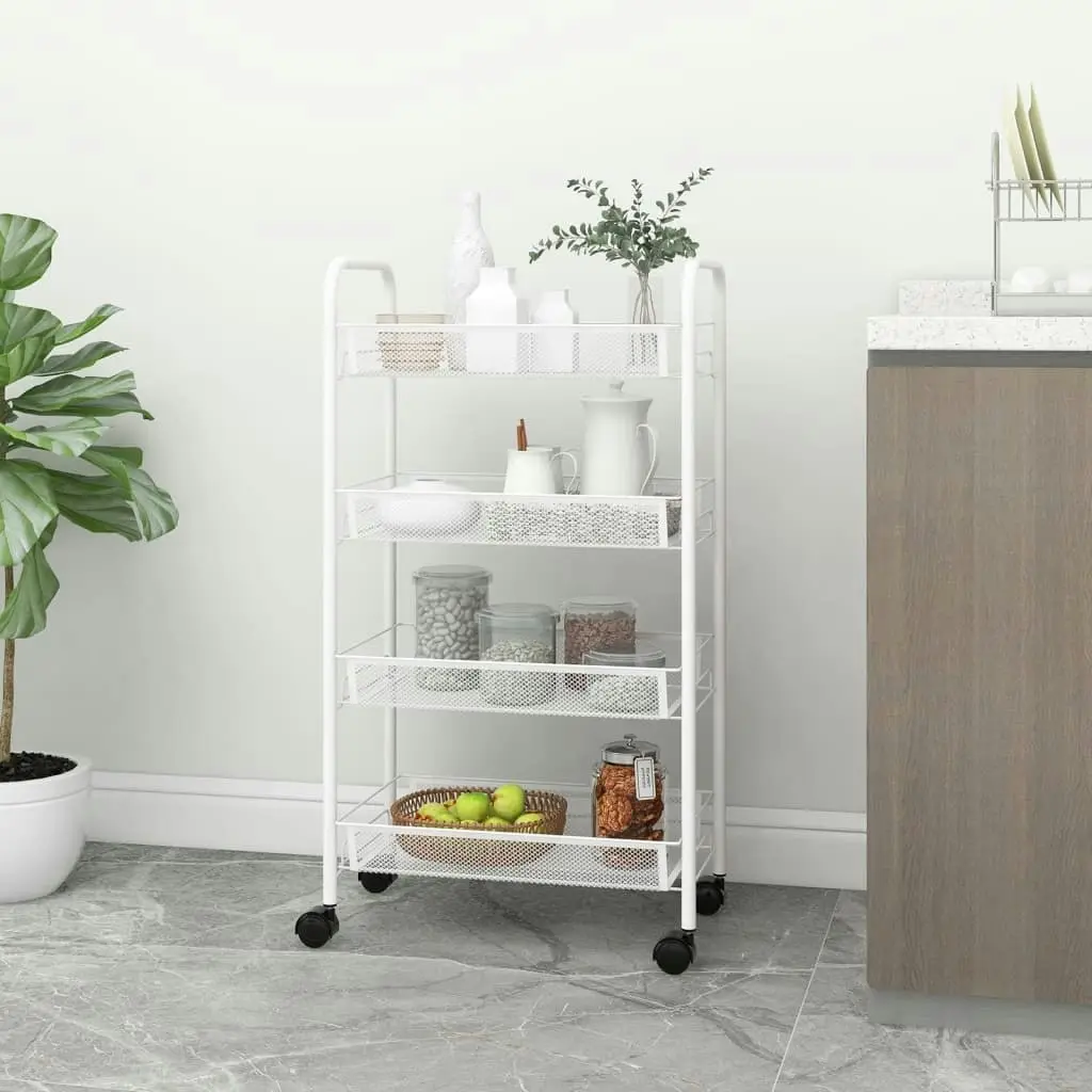 4-Tier Kitchen Trolley White 46x26x85 cm Iron 336326