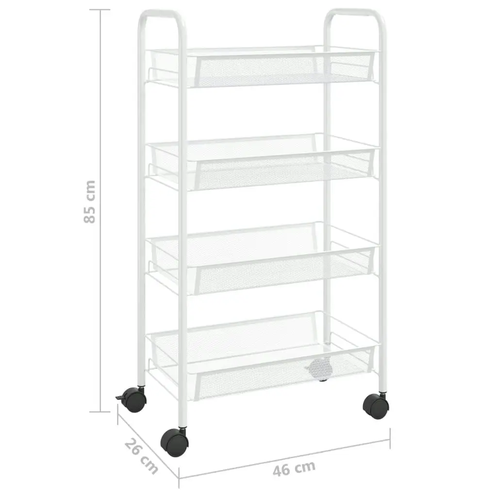 4-Tier Kitchen Trolley White 46x26x85 cm Iron 336326