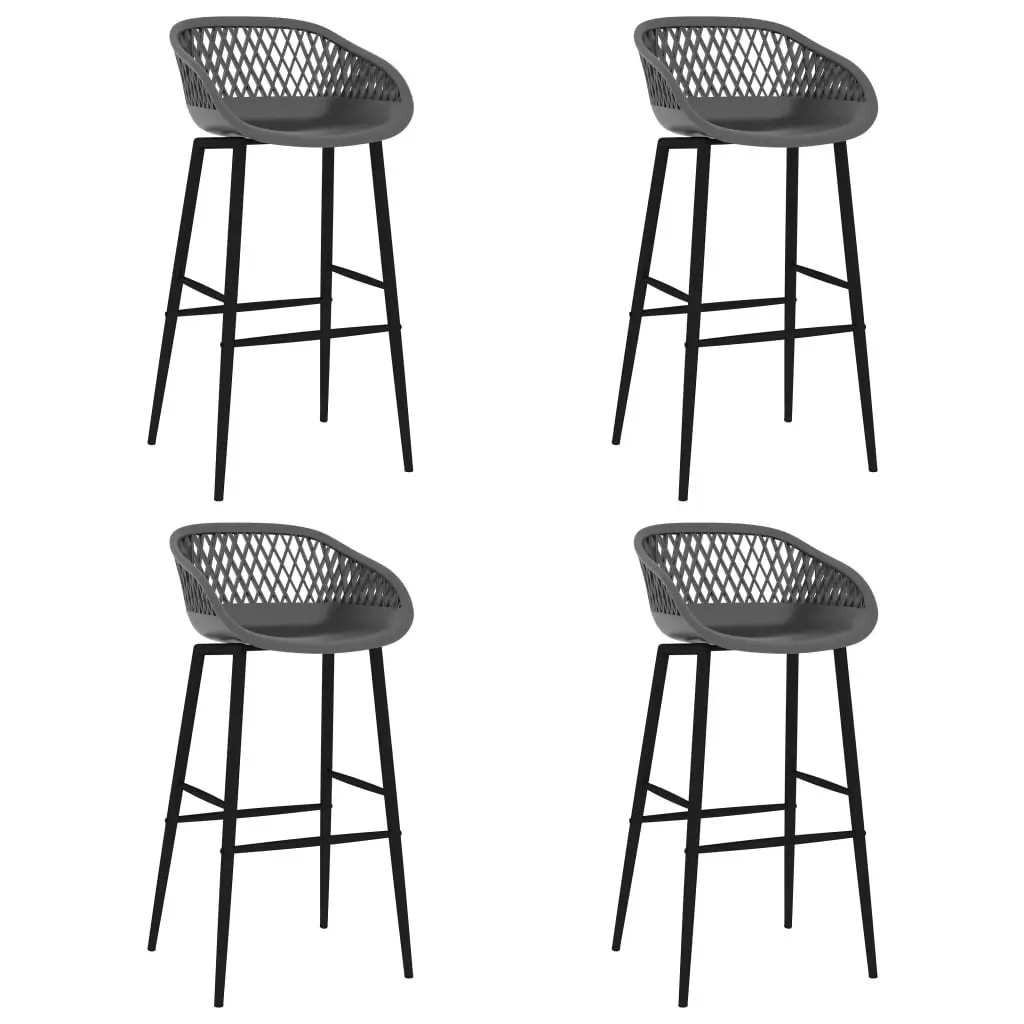 5 Piece Bar Set Black and Grey 3057461