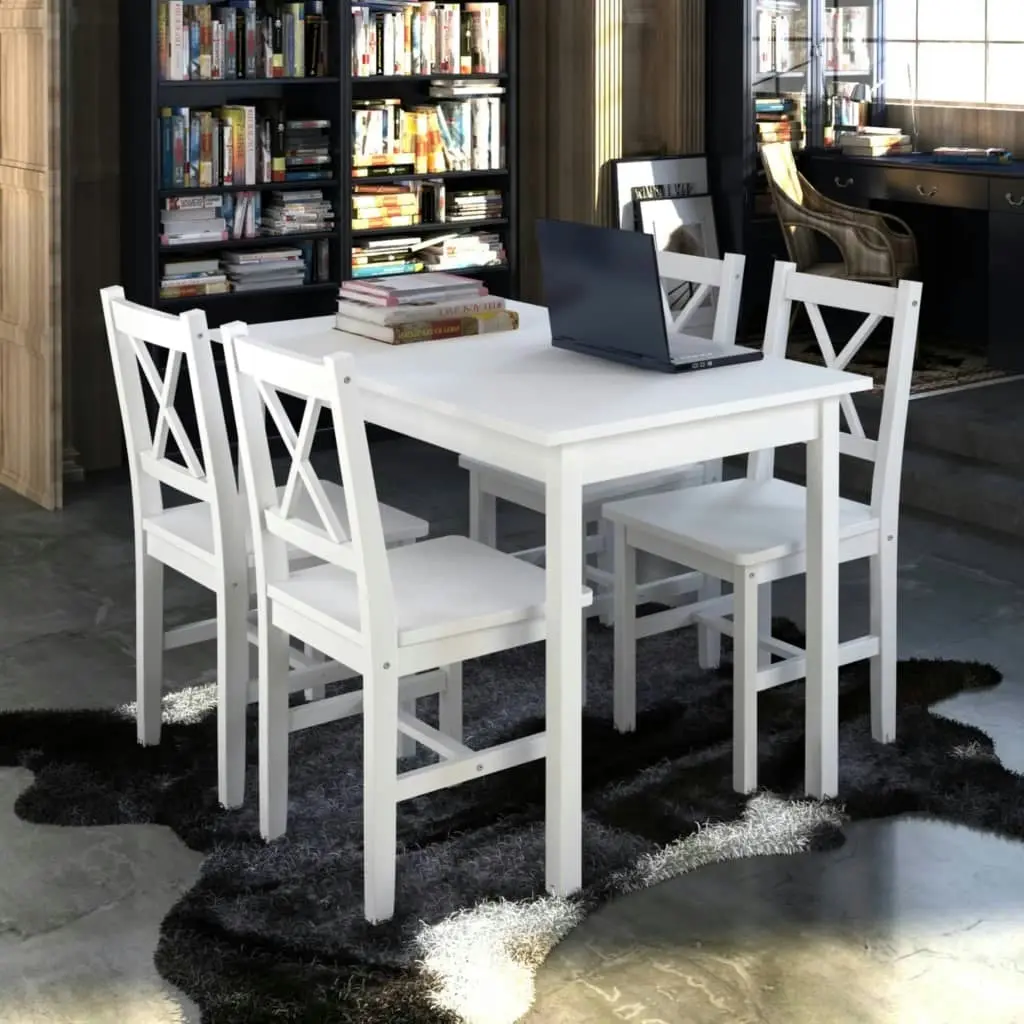 5 Piece Dining Set White 240883