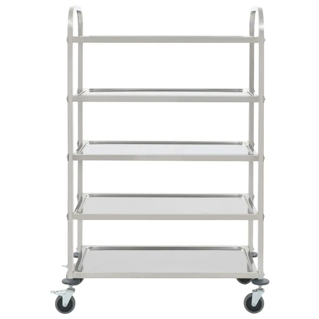 5-Tier Kitchen Trolley 107x55x147 cm Stainless Steel 50917