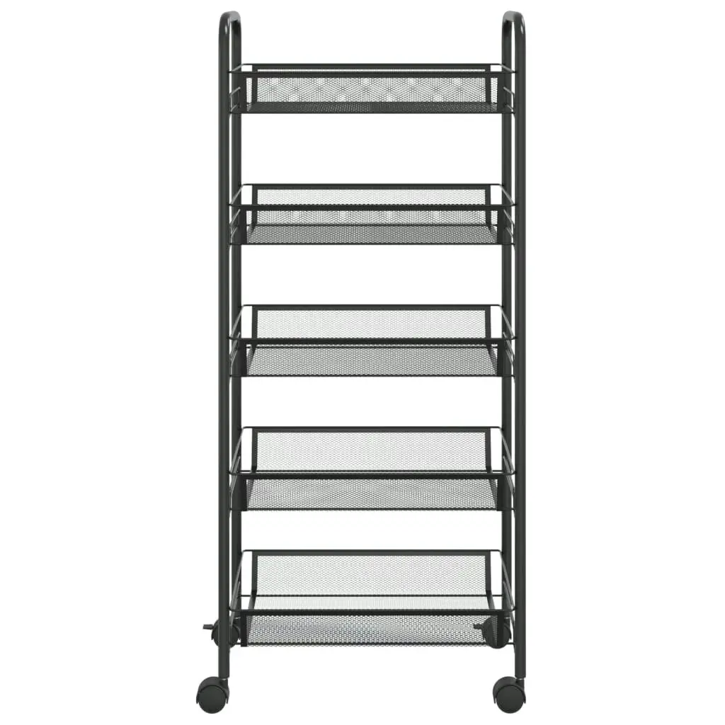 5-Tier Kitchen Trolley Black 46x26x105 cm Iron 336328