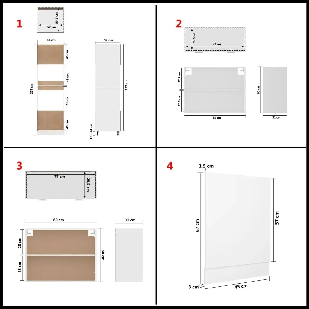 7 Piece Kitchen Cabinet Set White Engineered Wood 3067623