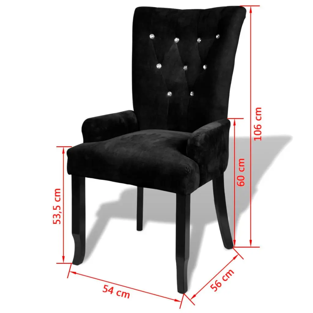 Armchair Black Velvet 240653