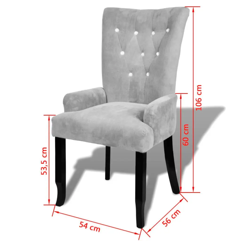 Armchair Silver Velvet 240654