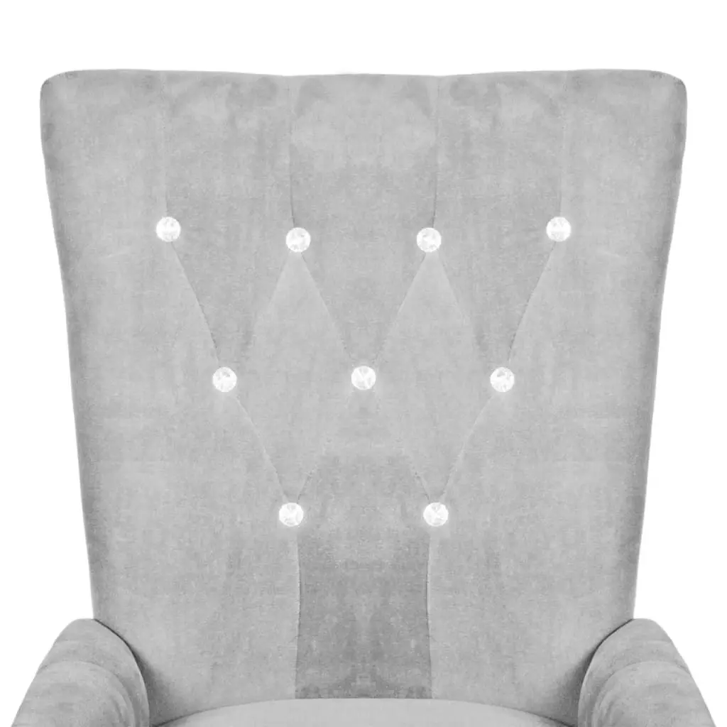 Armchair Silver Velvet 240654