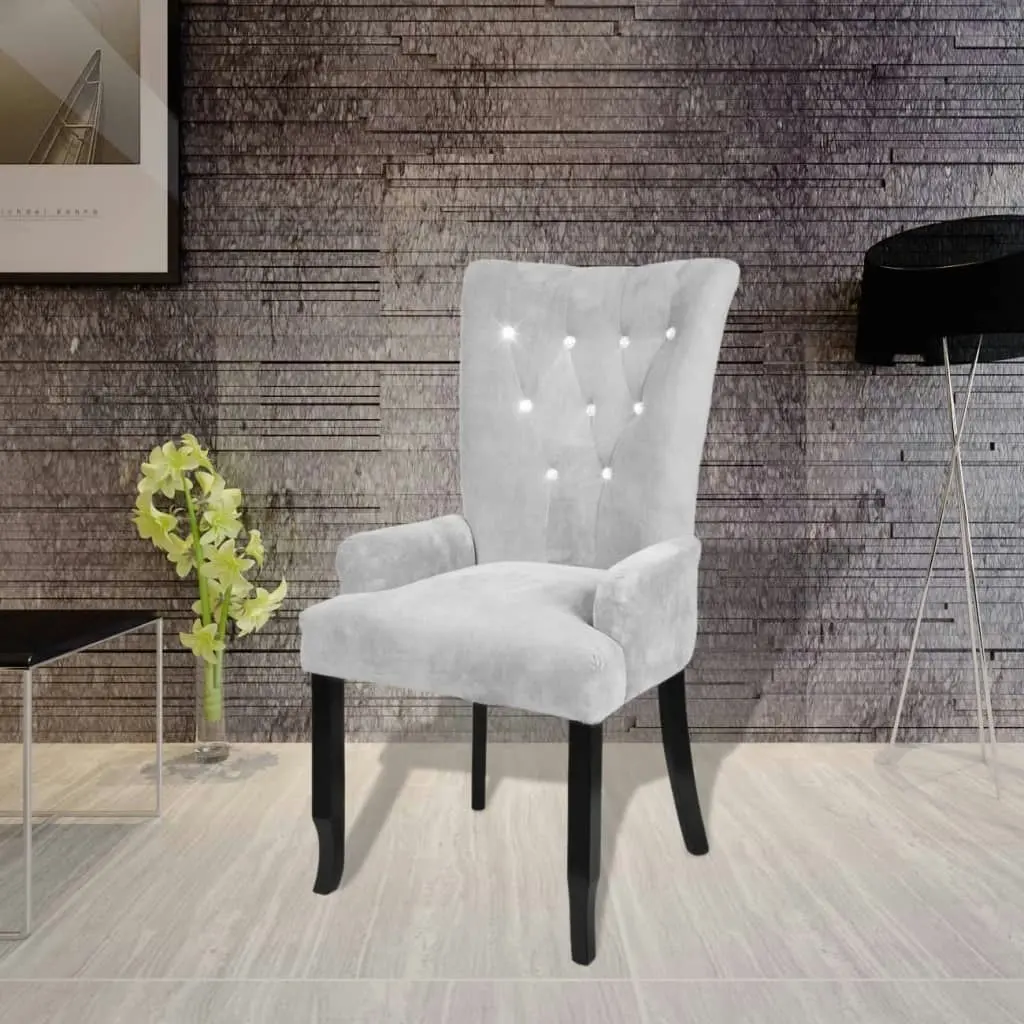 Armchair Silver Velvet 240654