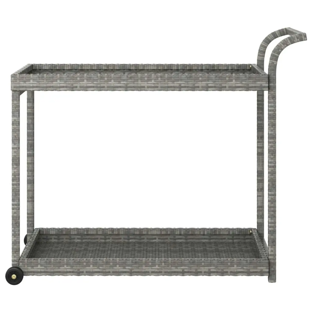 Bar Cart Grey 100x45x83 cm Poly Rattan 316667