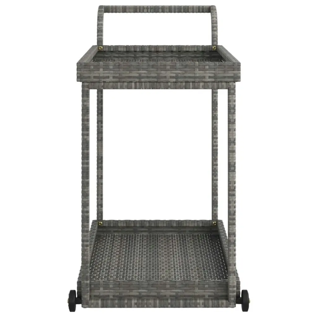 Bar Cart Grey 100x45x83 cm Poly Rattan 316667