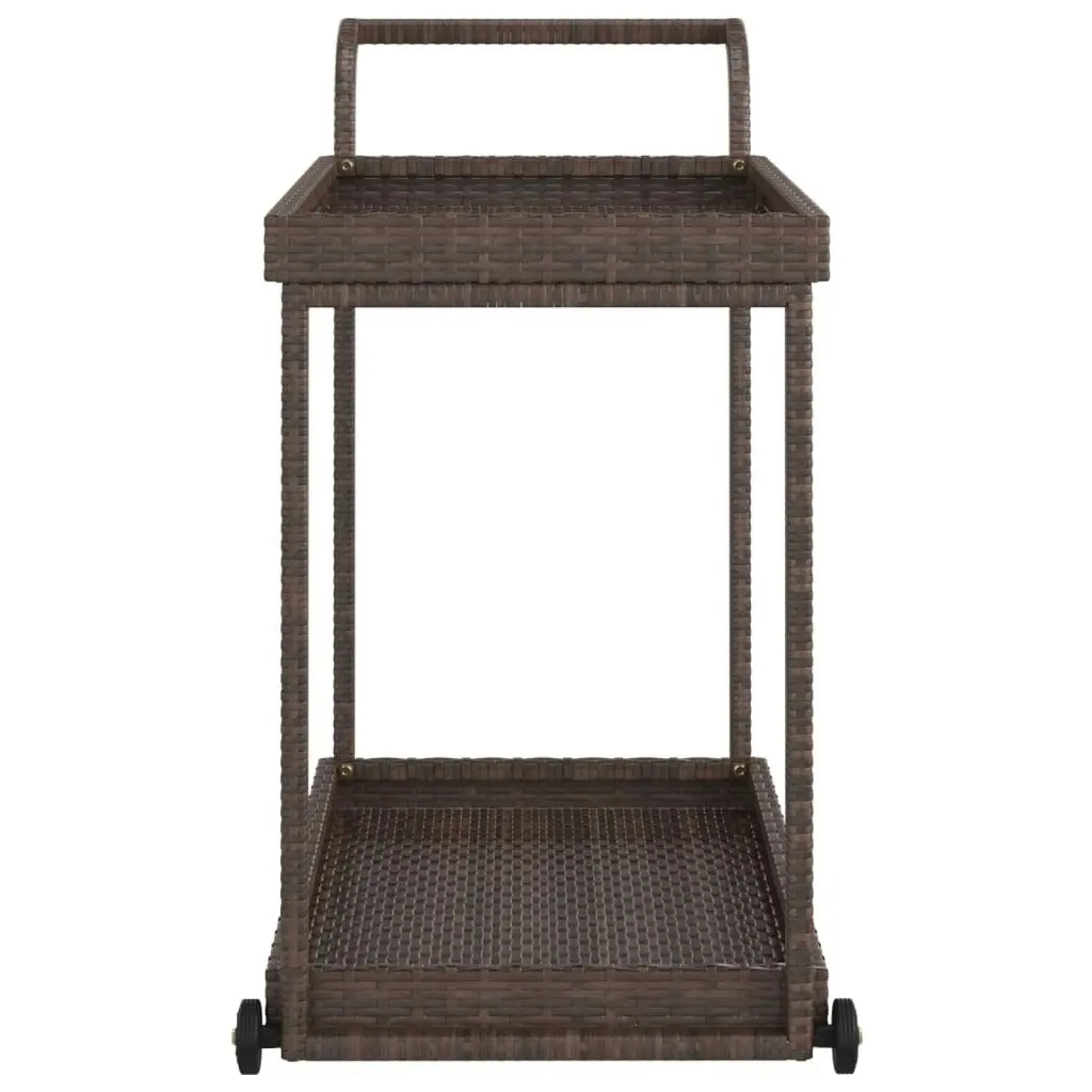 Bar Cart Brown 100x45x83 cm Poly Rattan 316665