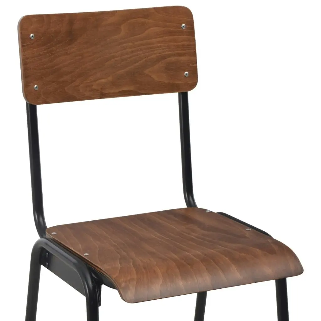 Bar Chairs 2 pcs Brown Solid Plywood Steel 280079