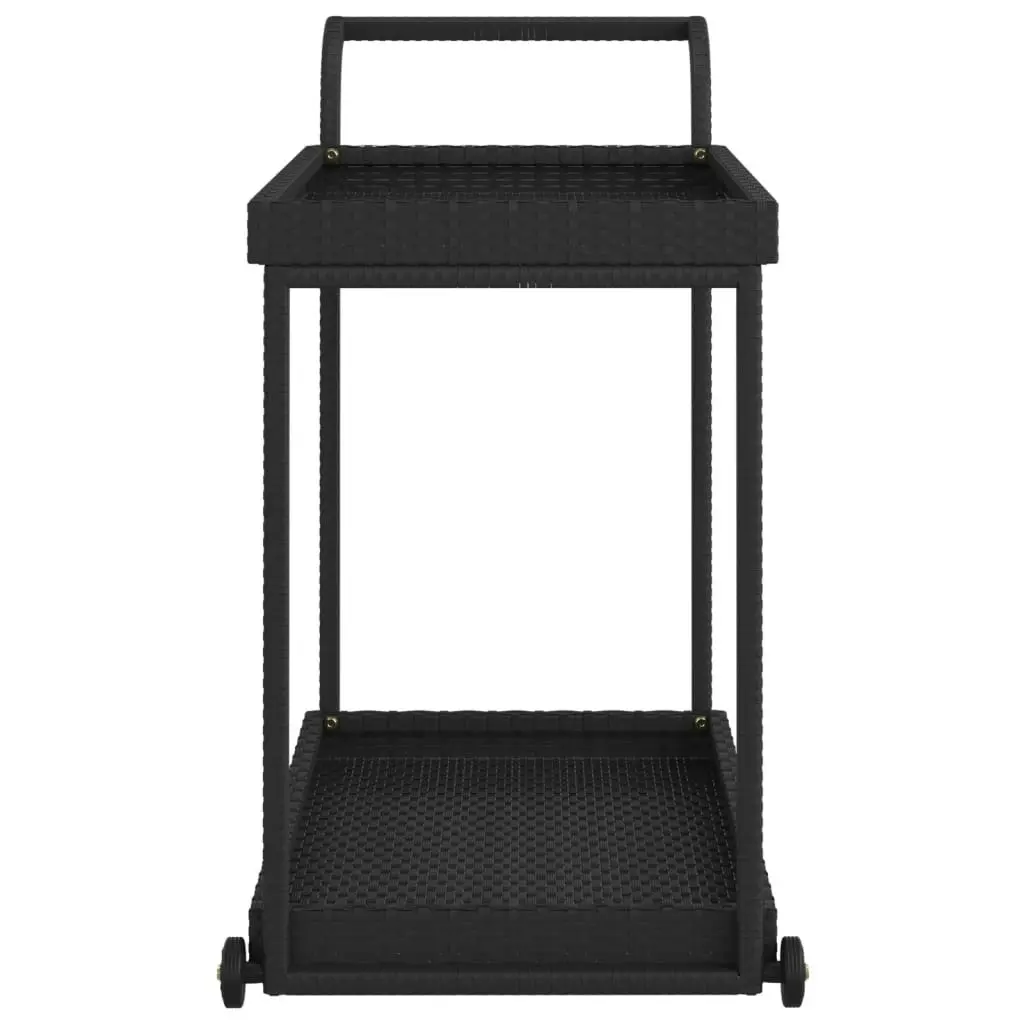 Bar Cart Black 100x45x83 cm Poly Rattan 316666