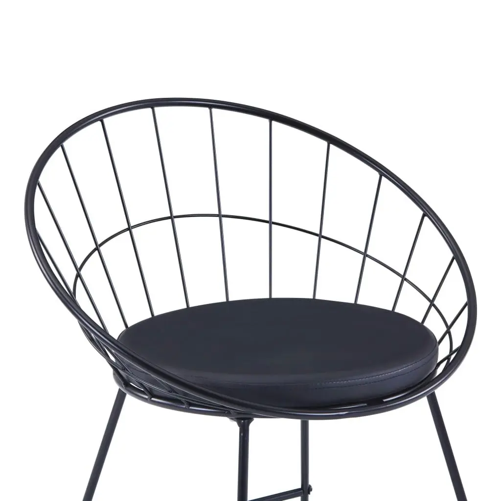 Bar Chairs 2 pcs Black Faux Leather 247276