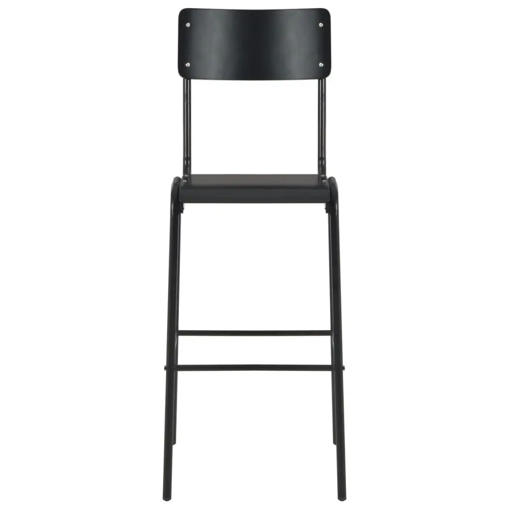 Bar Chairs 2 pcs Black Solid Plywood Steel 280081