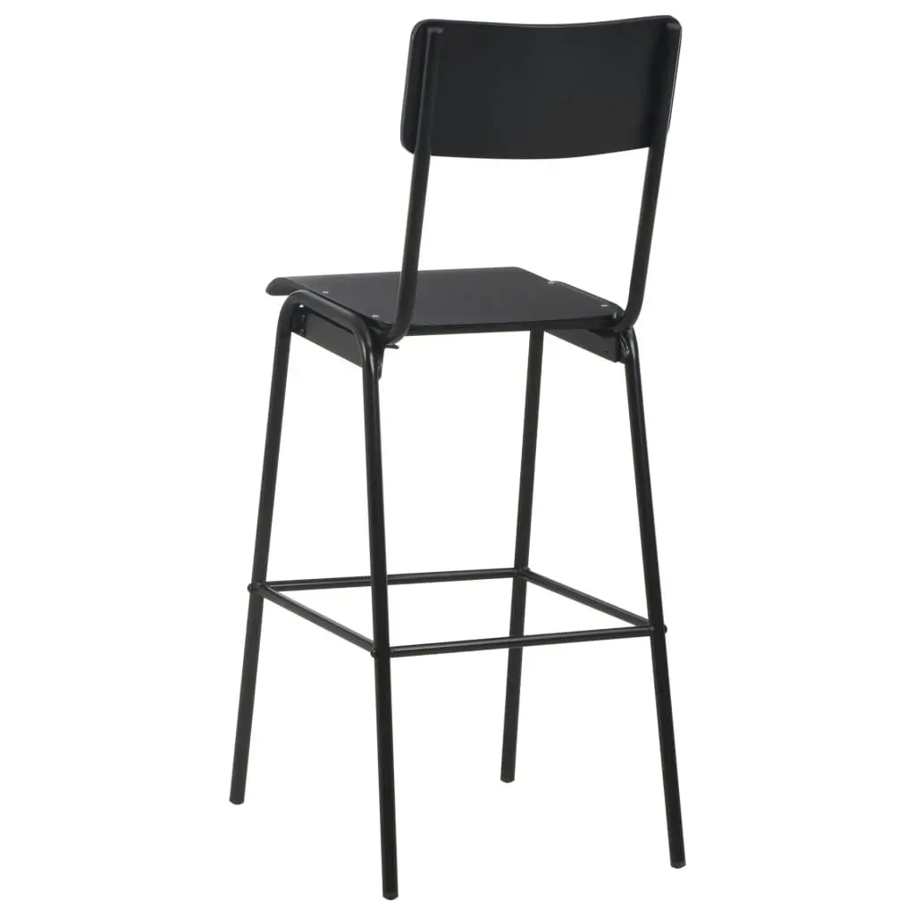 Bar Chairs 2 pcs Black Solid Plywood Steel 280081