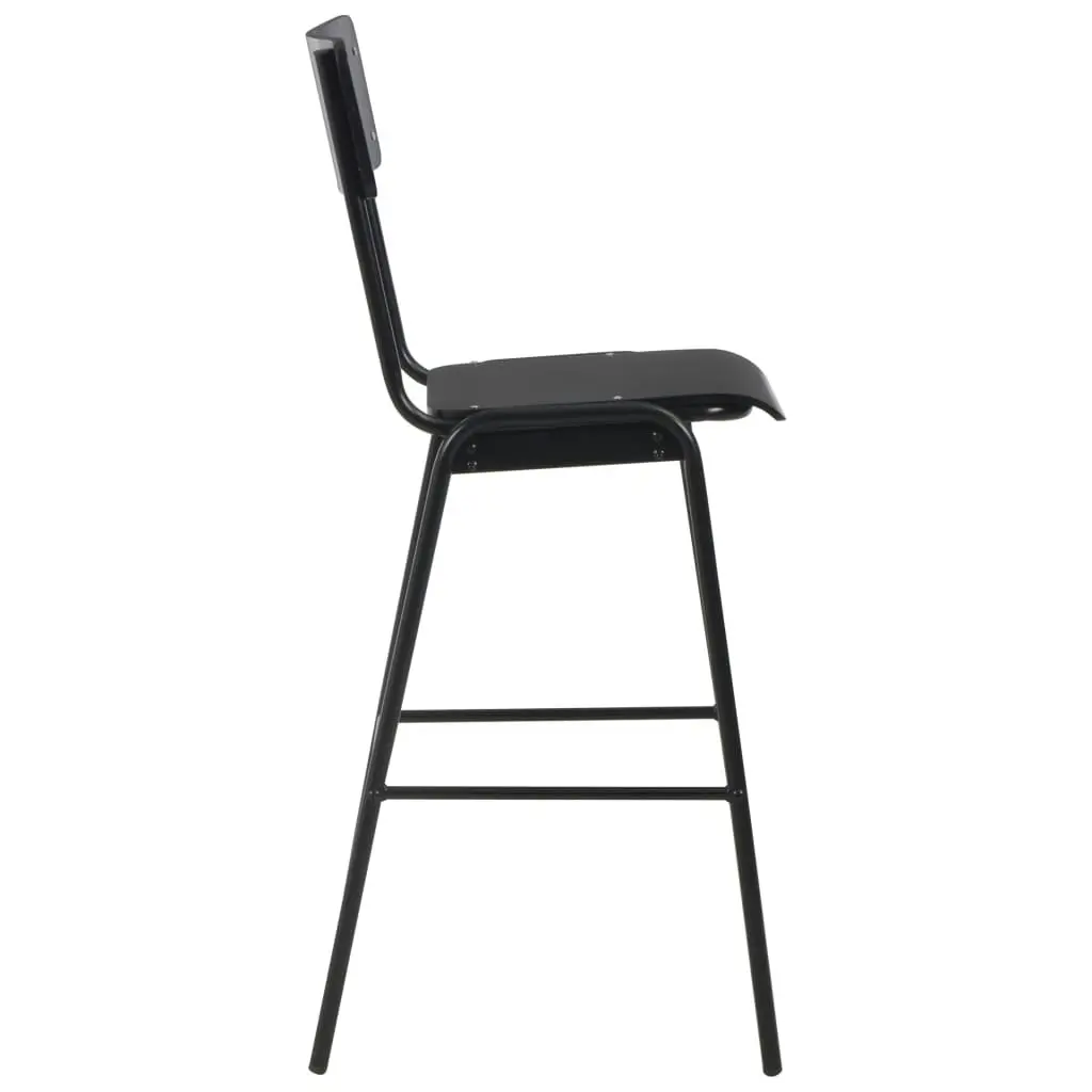 Bar Chairs 2 pcs Black Solid Plywood Steel 280081