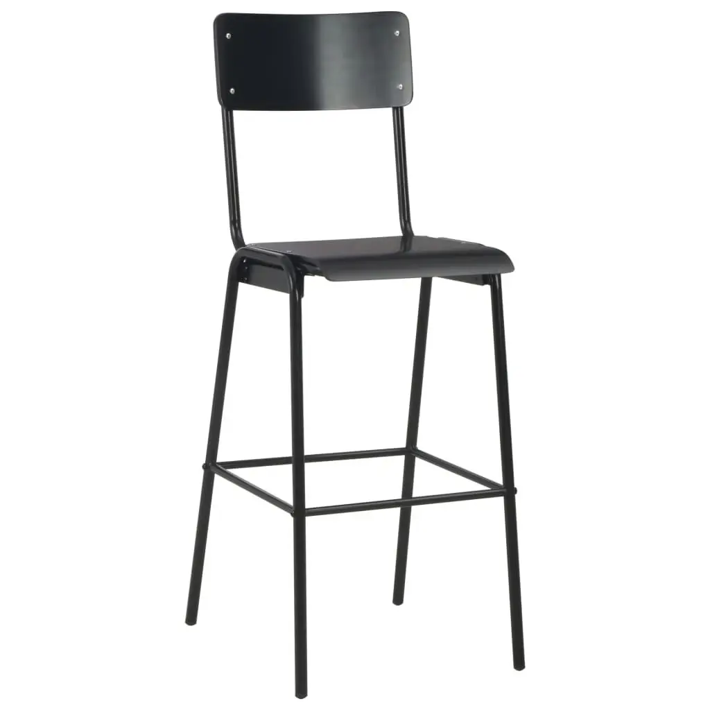 Bar Chairs 2 pcs Black Solid Plywood Steel 280081