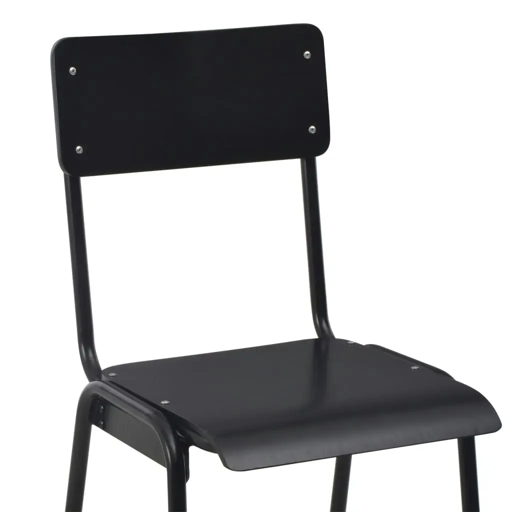 Bar Chairs 2 pcs Black Solid Plywood Steel 280081