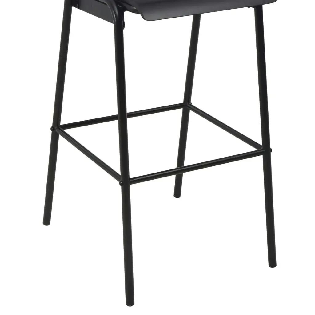 Bar Chairs 2 pcs Black Solid Plywood Steel 280081