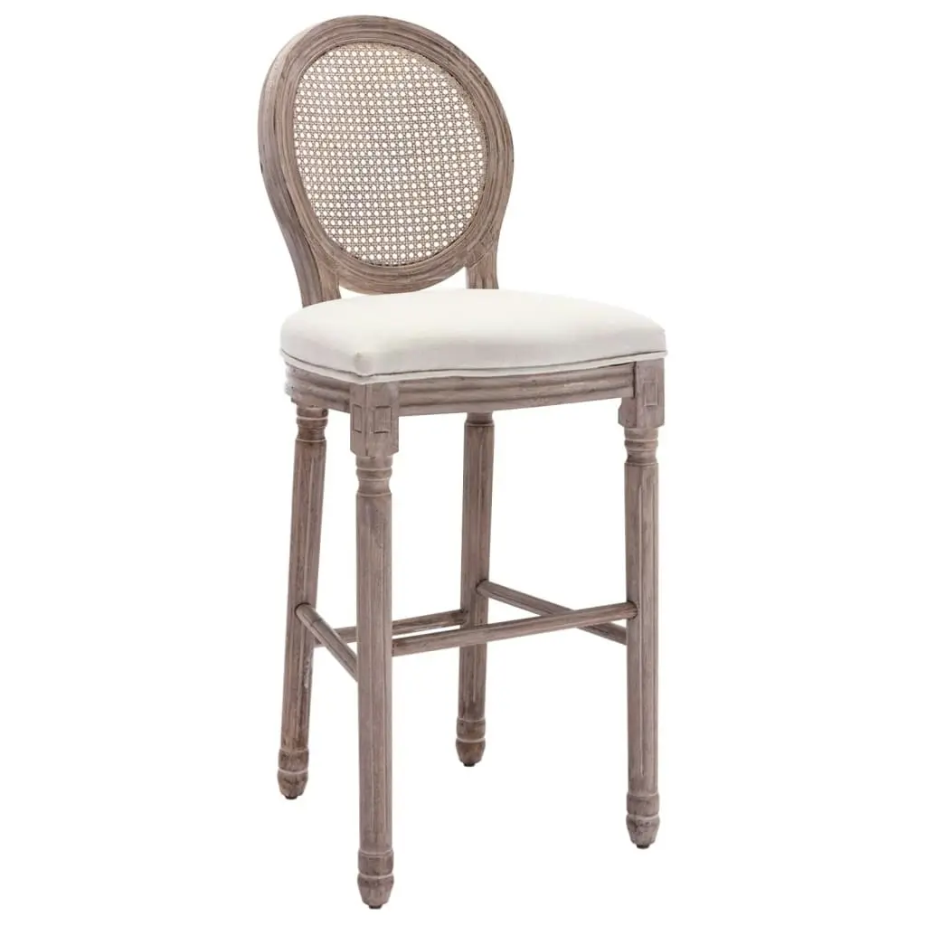 Bar Chairs 2 pcs White Linen 245352