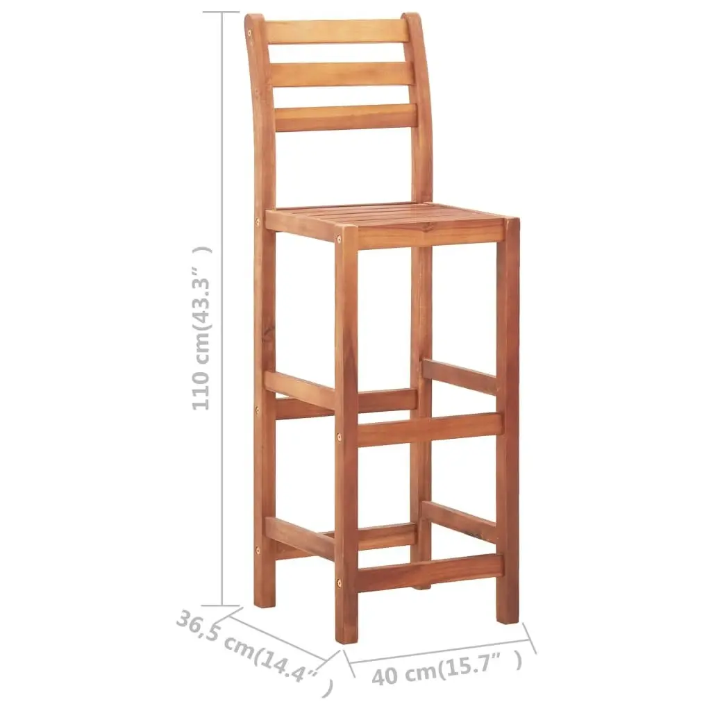 Bar Chairs 2 pcs Solid Acacia Wood 46314