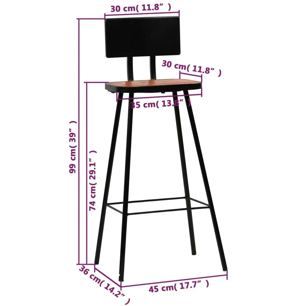 Bar Chairs 4 pcs Solid Reclaimed Wood 245393