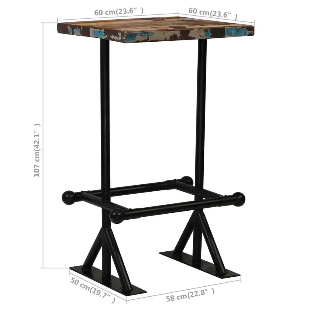 Bar Set 3 Piece Solid Reclaimed Wood Multicolour 245398