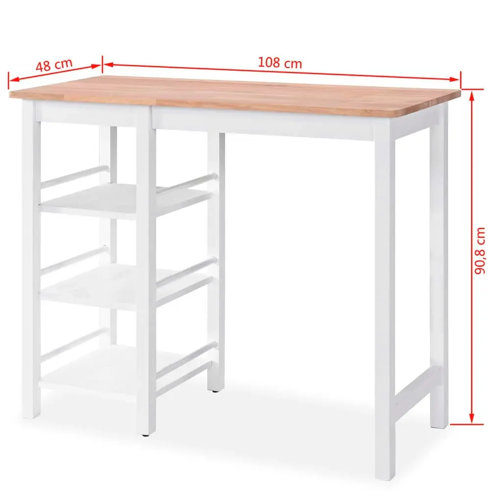 Bar Set 3 Pieces MDF White 245364